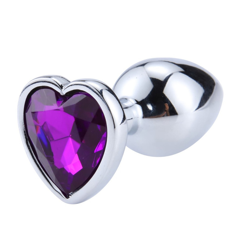 Plug bijou en aluminium bijou coeur violet Medium - RY-014PUR