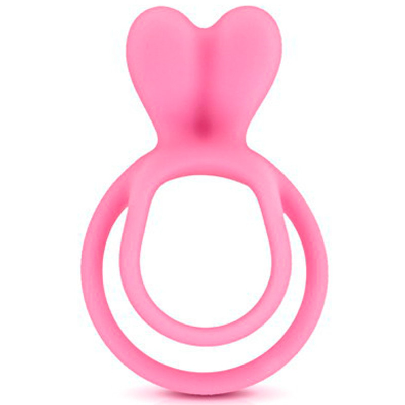 Double cockring rose avec stimulateur de clitoris - CC5710050050