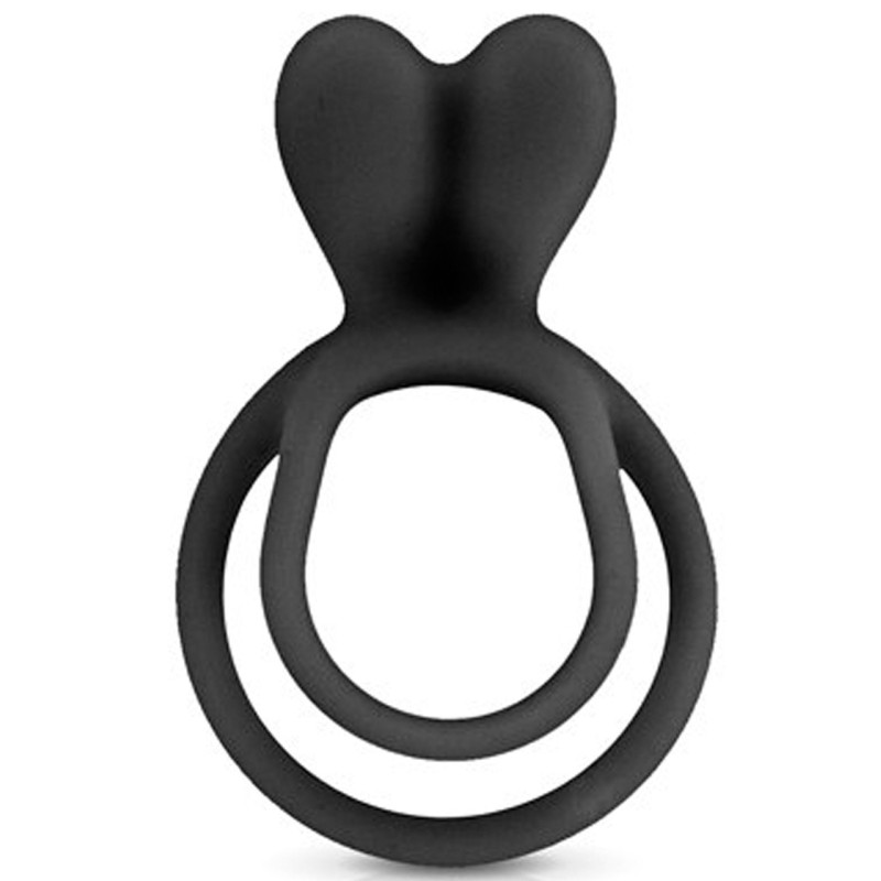 Double cockring noir avec stimulateur de clitoris - CC5710050010