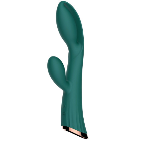 Vibromasseur vert avec stimulateur de clitoris LRIS USB - LRISGREEN