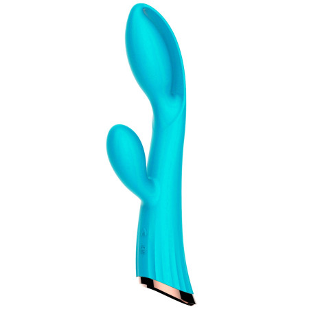 Vibromasseur bleu avec stimulateur de clitoris LRIS USB - LRISBLUE