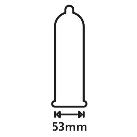 Préservatifs lubrifiés, en latex x12 avec réservoir ORIGINAL 53 mm - R416452