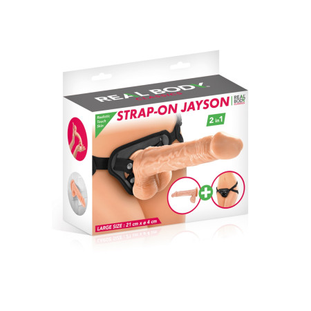 2 en 1 Gode ceinture interchangeable Jayson 21 cm - CC514128