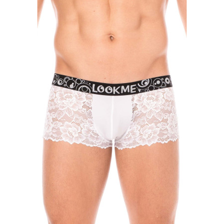 Boxer blanc en dentelle délicate - LM2006-67WHT