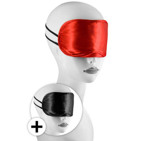 Large masque satin lot de 2 rouge et noir - CC570038