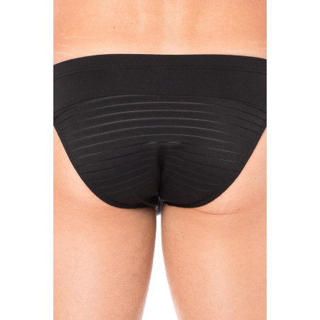 Slip noir rayé opaque et transparent - LM2906-61BLK