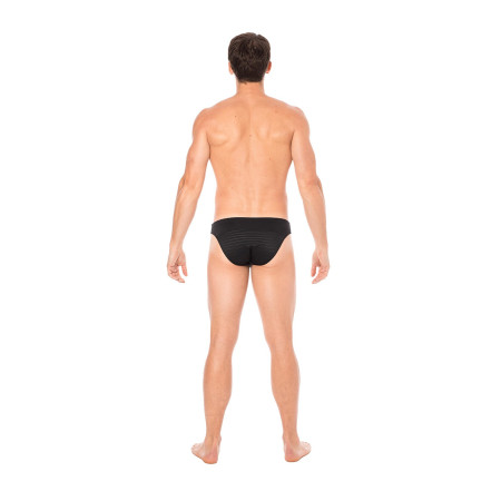 Slip noir rayé opaque et transparent - LM2906-61BLK