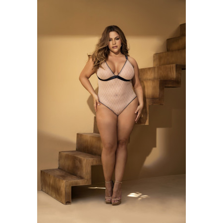 Body, grande taille, chair et noir - MAL8782XNBL