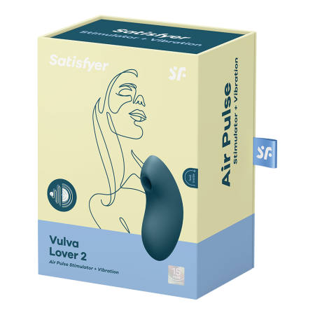 Stimulateur clitoridien par air pulsé et vibration bleu USB Vulva Lover 2 Satisfyer - CC597826