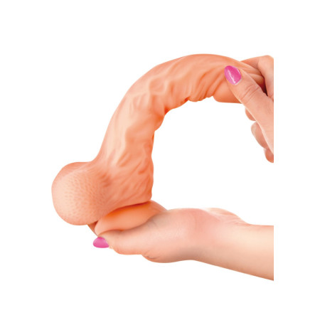 Gode réaliste veiné ventouse va-et-vient prépuce testicules billes mouvantes 20 cm - CC514106